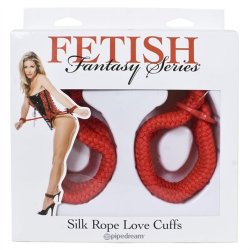 Fetish Fantasy Silk Rope Love Cuffs - Red Sex Toy Fetish Fantasy Silk Rope Love Cuffs - Red Sex Toy