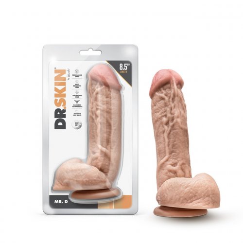 Dr Skin 8 5 Mr D Suction Cup Dildo With Balls Beige Blush