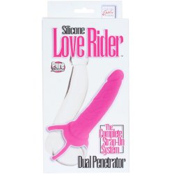 Silicone Love Rider: Dual Penetrator - Pink Sex Toy Silicone Love Rider: Dual Penetrator - Pink Sex Toy