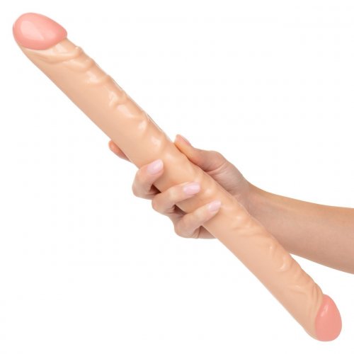 Size Queen Double Ended Veined Dildo Ivory Sex Toys Popporn