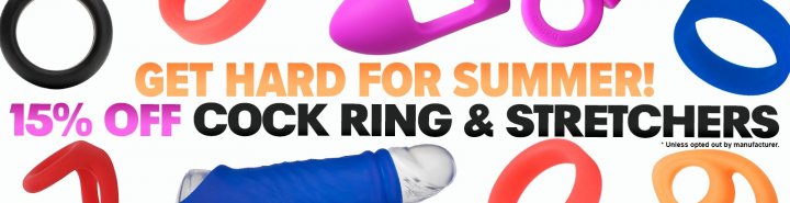 Take 15% Off Cock Rings and Stretchers Sex Toys.