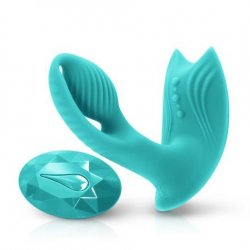 Inya Bump N Grind Rechargeable Warming Wearable Remote Vibe - Teal.