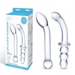 Glas Curved Spot Hitter Pleasure Dildo 2 Piece Set.
