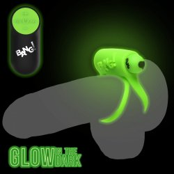 Bang! 28 Function Glow-In-The-Dark Cock Ring with Remote.