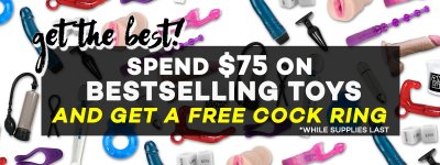 SaReceive a free cock ring with $75 purchase.