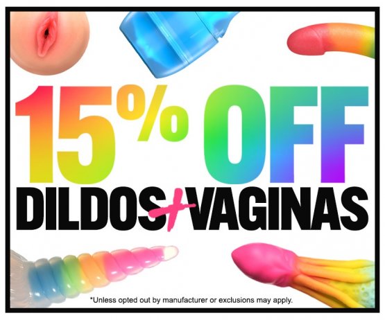 15% off Dildos and Vaginas Sex Toys!