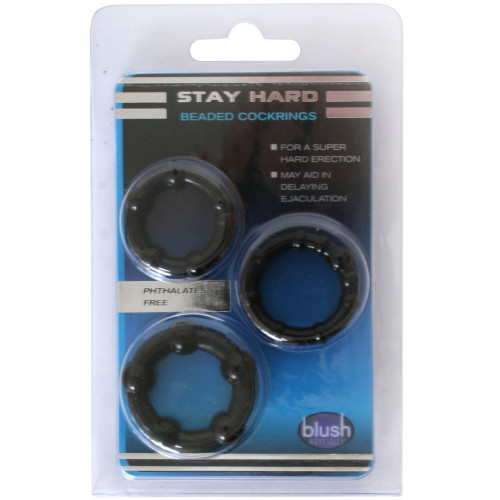 Stay Hard Beaded Cock Rings Black 3 Pack Sex Toys At Adult Empire 2417