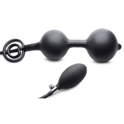 Master Series Devils Rattle Inflatable Silicone Anal Plug With Cock And Ball Ring Sex Toys At