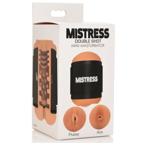 Mistress Double Shot Mini Masturbator Pussy And Ass Caramel Sex Toys And Adult Novelties Adult 5961