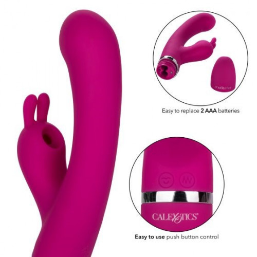 Foreplay Frenzy Bunny Kisser with Suction Rabbit Stimulator - Magenta 7 Product Image