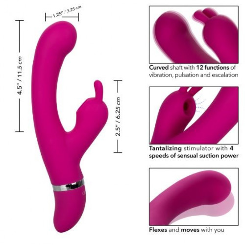 Foreplay Frenzy Bunny Kisser with Suction Rabbit Stimulator - Magenta 9 Product Image