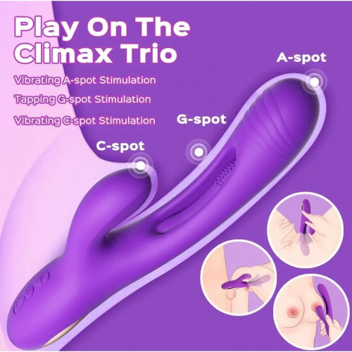 Bora G-Spot Tapping Rabbit Vibrator - Purple 5 Product Image