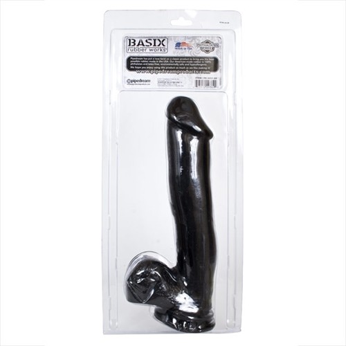 Basix 12 Dong W Suction Cup Black Sex Toys At Adult Empire