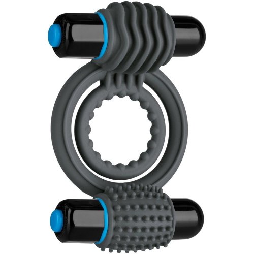 Optimale: Silicone Vibrating Double C-Ring - Slate Product Image