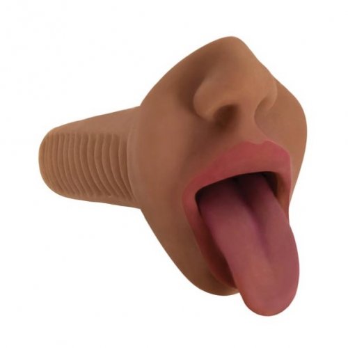 Curve Novelties Mistress Mercedes Vibrating Mouth Stroker - Chocolate Product Image