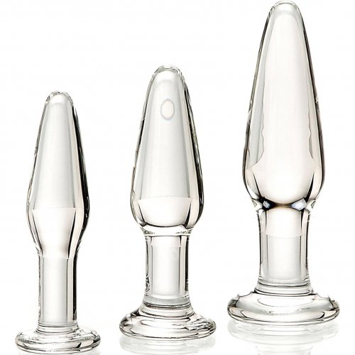 Adam & Eve Glass Anal Training Trio - Clear Product Image