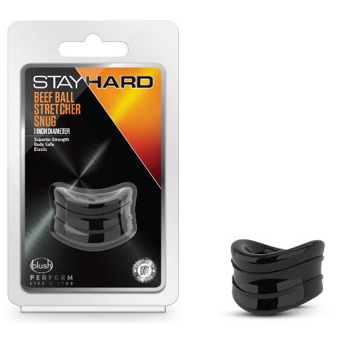 Stay Hard: Beef Ball Stretcher Snug - 1 Inch Diameter - Black Product Image