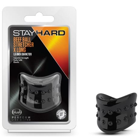 Stay Hard: Beef Ball Stretcher X Long - 1.5 Inch Diameter - Black Product Image