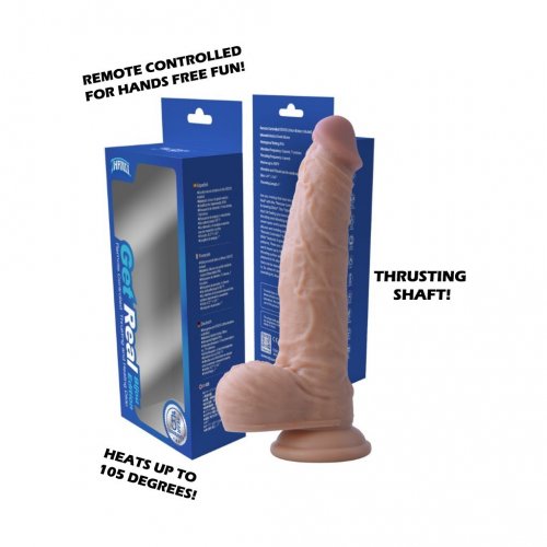 Thrillz Get Real Bijou Edition Remote Controlled Thrusting and Heating Dildo - Vanilla Product Image