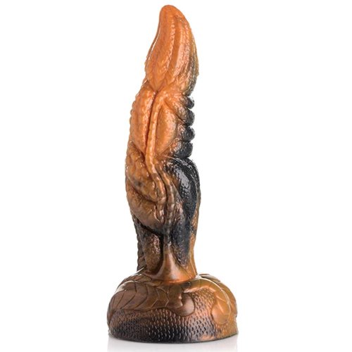 Creature Cocks Ravager Rippled Tentacle Silicone Dildo - Orange/Black Product Image