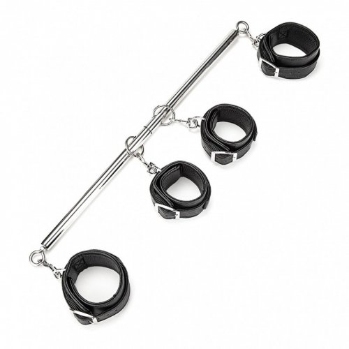 Lux Fetish 4 Cuff Expandable Spreader Bar Set with Detachable Wrist & Ankle Cuffs Product Image