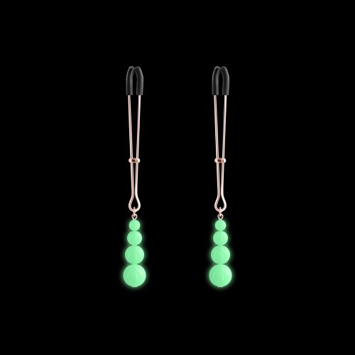 Bound Glow-in-the-Dark G2 Beaded Tweezer Clamps - Rose Gold Product Image