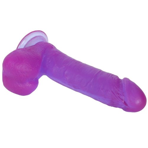 Crystal Jellies Ballsy Cock W Suction Cup 6 Purple Sex Toys