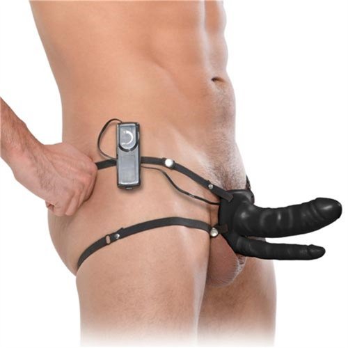 Fetish Fantasy Double Penetrator Vibrating Hollow Strap On Black 6