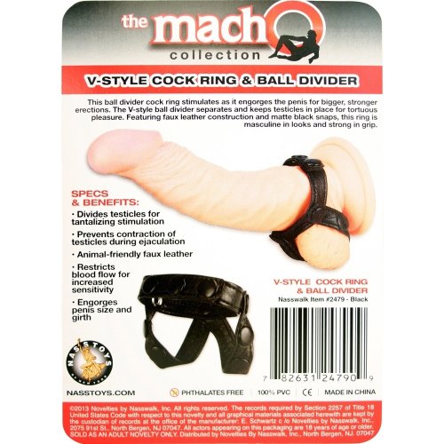 Macho V Style Cock Ring And Ball Divider Sex Toys And Adult