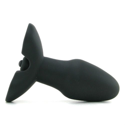 Velvet Plush Vibrating Fulfiller Silicone Anal Plug Black Sex Toys