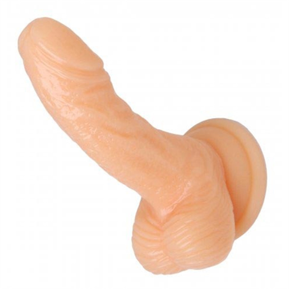 Silicone 4 Inch Realistic Suction Cup Mini Dildo Flesh Sex Toy Hotmovies