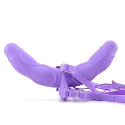 Fetish Fantasy Elite Vibrating Double Delight Strap On Purple Sex Toys At Adult Empire