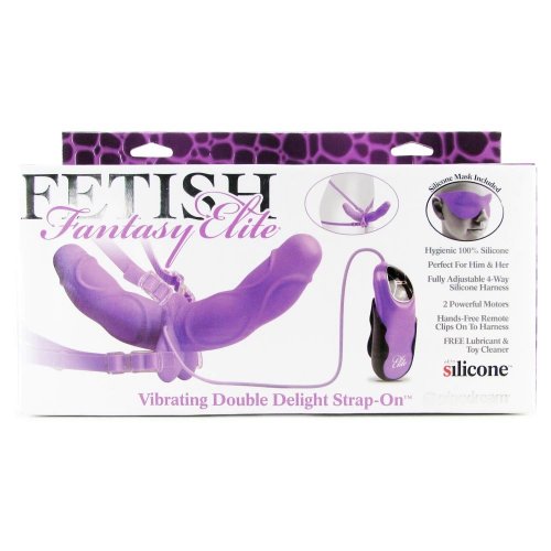 Fetish Fantasy Elite Vibrating Double Delight Strap On Purple Sex