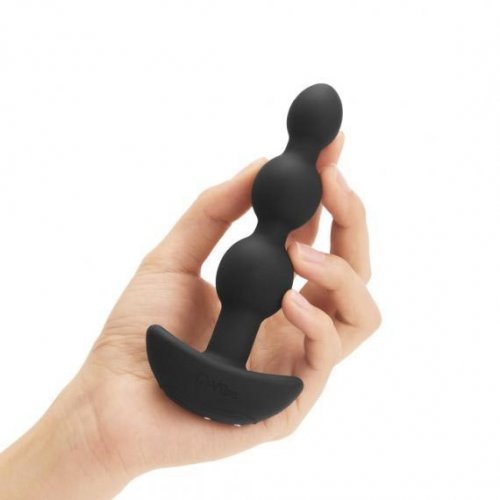 B Vibe Remote Triplet Anal Beads Black Sex Toys