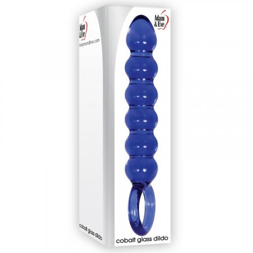 Adam And Eve Cobalt Beaded Glass Dildo Blue Sex Toys And Adult