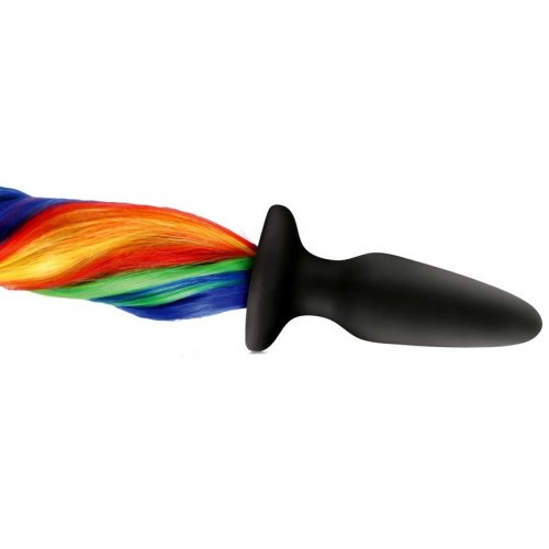 Unicorn Tails Silicone Plugs Rainbow Sex Toys At Adult