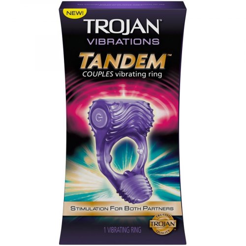 Trojan Tandem Vibrating Ring Purple Sex Toys And Adult Novelties