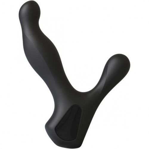 Kink Silicone Prostate Massager With Rotating Ridges Black Sex 