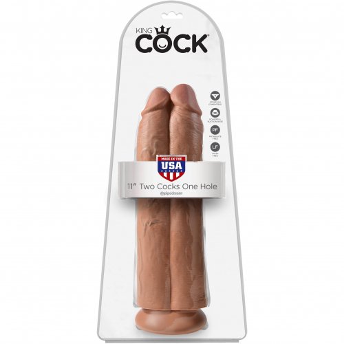 King Cock 11 Two Cocks One Hole Tan Sex Toys And Adult