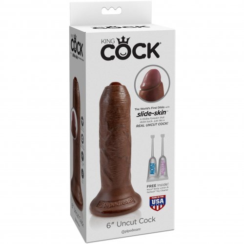 King Cock 6 Uncut Sliding Foreskin Cock Brown Sex
