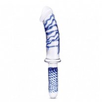 Glas 11" Realistic Double Ended Glass Dildo With Handle Boxcover