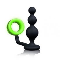 Shots Ouch! Beads Butt Plug with Detachable Cock Ring - Glow in the Dark Boxcover