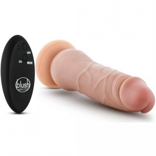 thumbnail image 2 of Blush Dr. Skin Cock Vibe 3 - 7" Realistic Powerful Vibrating Veiny Dildo - Brown 2 of 11