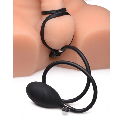 Master Series Devils Rattle Inflatable Silicone Anal Plug With Cock And Ball Ring Sex Toys 0087