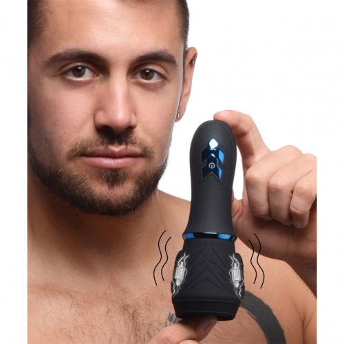 Trinity For Men 10x Turbo Silicone Rechargeable Penis Head Pleaser Black Blue Sex Toys At