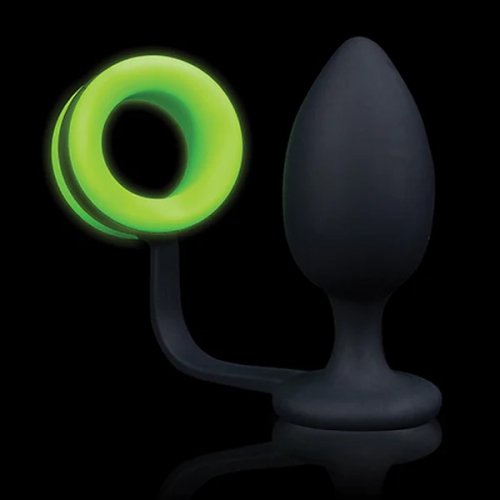 Shots Ouch Classic Butt Plug With Thick Detachable Cock Ring Glow In The Dark Sex Toys At