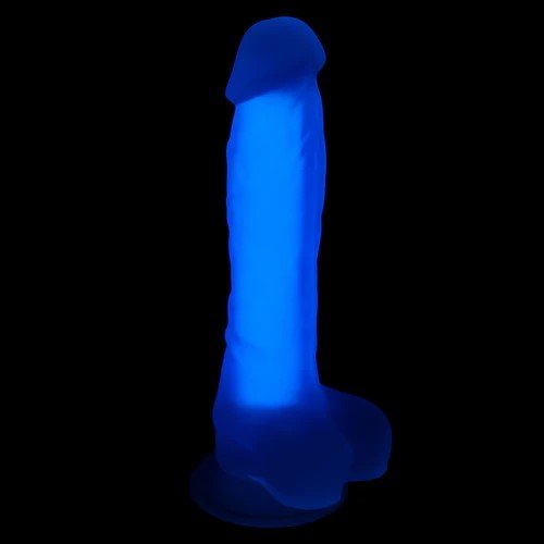 Glow Rave 5 Glow In The Dark Suction Cup Dildo Clear Purple Sex