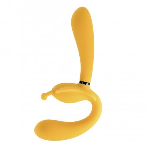 Evolved The Monarch Triple Shaft Strapless Strap On Vibrator Orange Sex Toys At Adult Empire