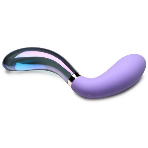 Prisms Vibra Glass Pari Dual Ended Silicone And Glass Vibrator Purple Sex Toys At Adult Empire