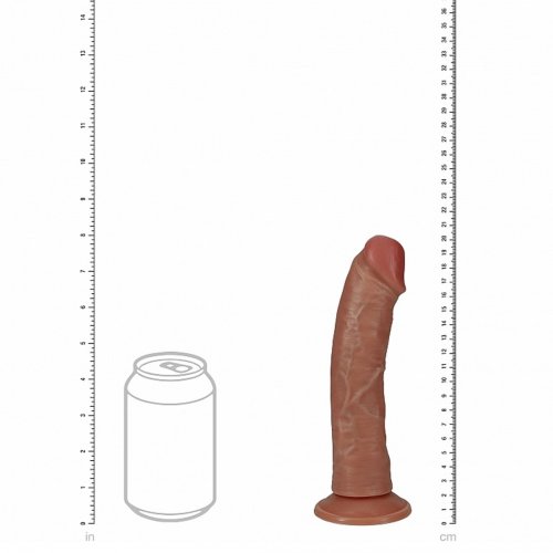 Realrock Ultra Realistic Skin 8 Vibrating Curved Cock Tan Sex Toys